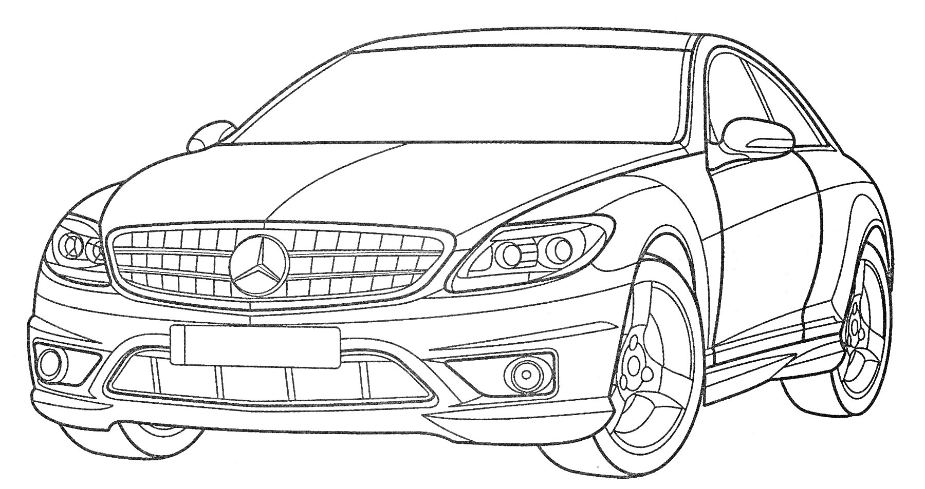 Раскраска Легковой автомобиль марки Mercedes-Benz