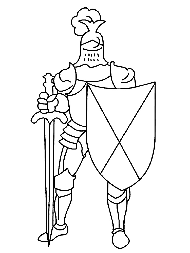 Рыцарь в доспехах с мечом и щитом