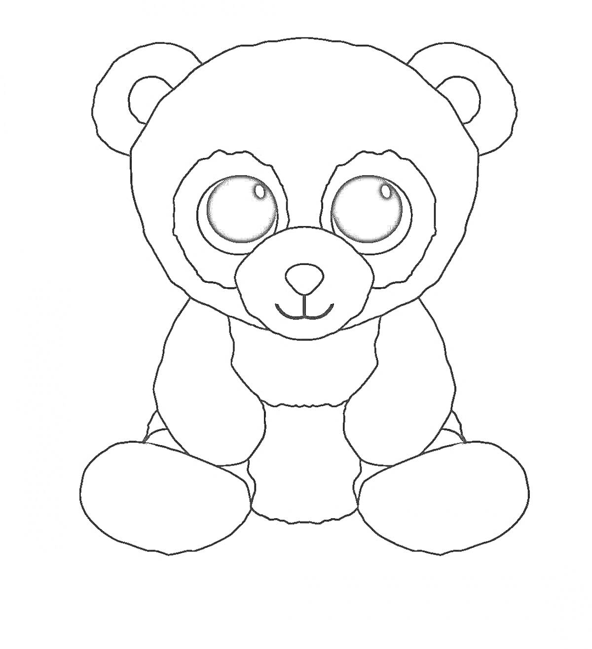 Раскраска Мишка панда с большими глазами
