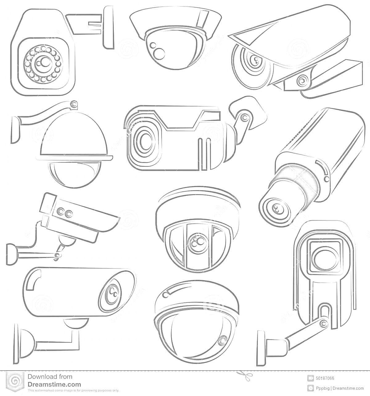 Разные типы видеокамер: купольные, цилиндрические, уличные и объективные камеры