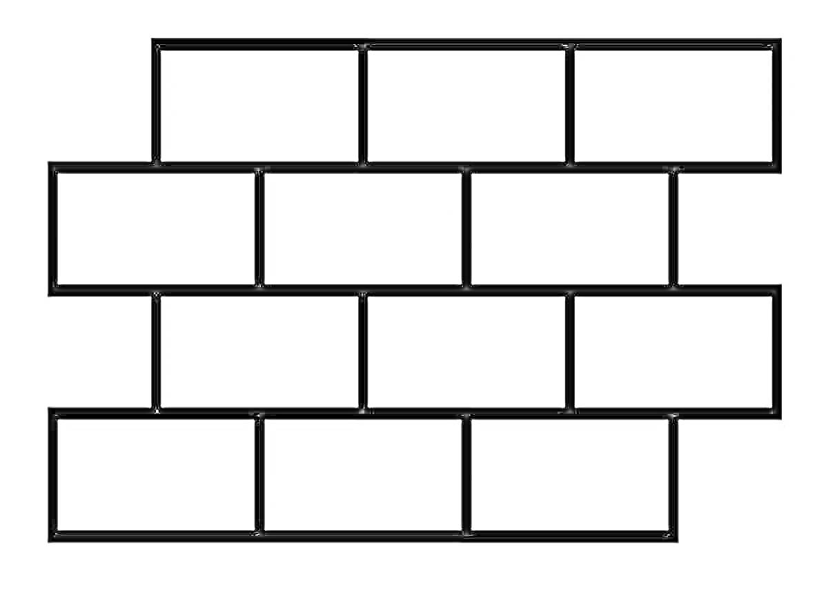 На раскраске изображено: Кирпичи, Стена, Прямоугольники, Строительные материалы