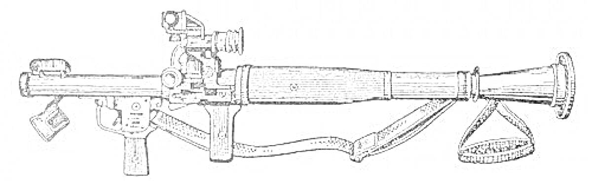 Ручной противотанковый гранатомет с прицелом и ремнем