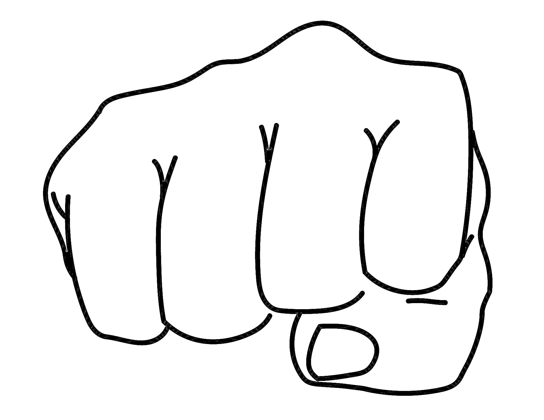 Раскраска Кулак крупным планом, простой контур