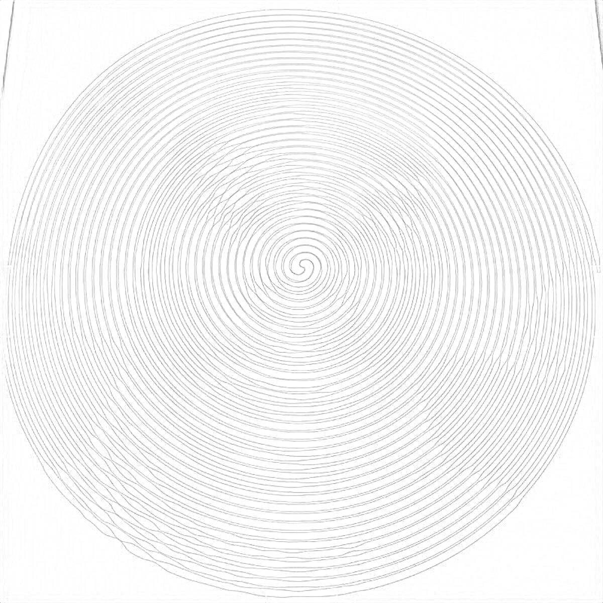 Раскраска Спиральный круговой узор в виде лабиринта на светлом фоне