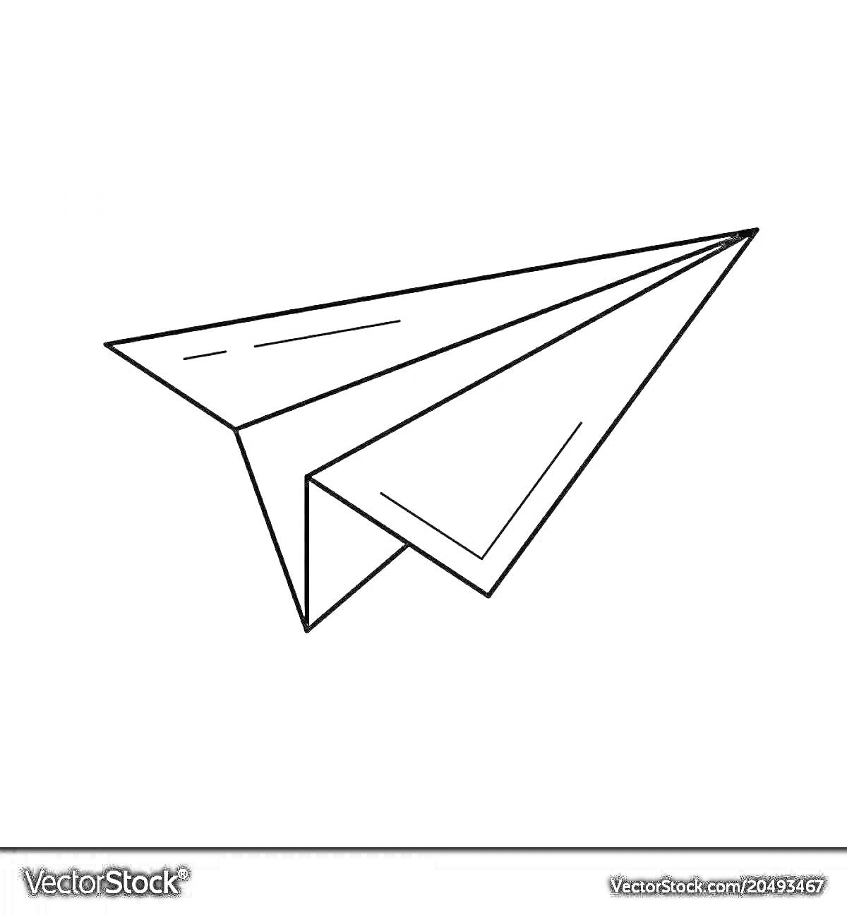 На раскраске изображено: Бумажный самолетик, Оригами