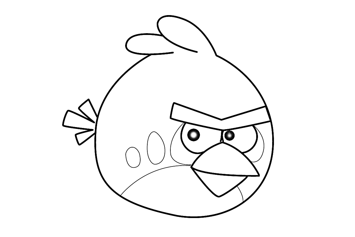 Энгри Бердс - сердитая птица с нахмуренными бровями и клювом
