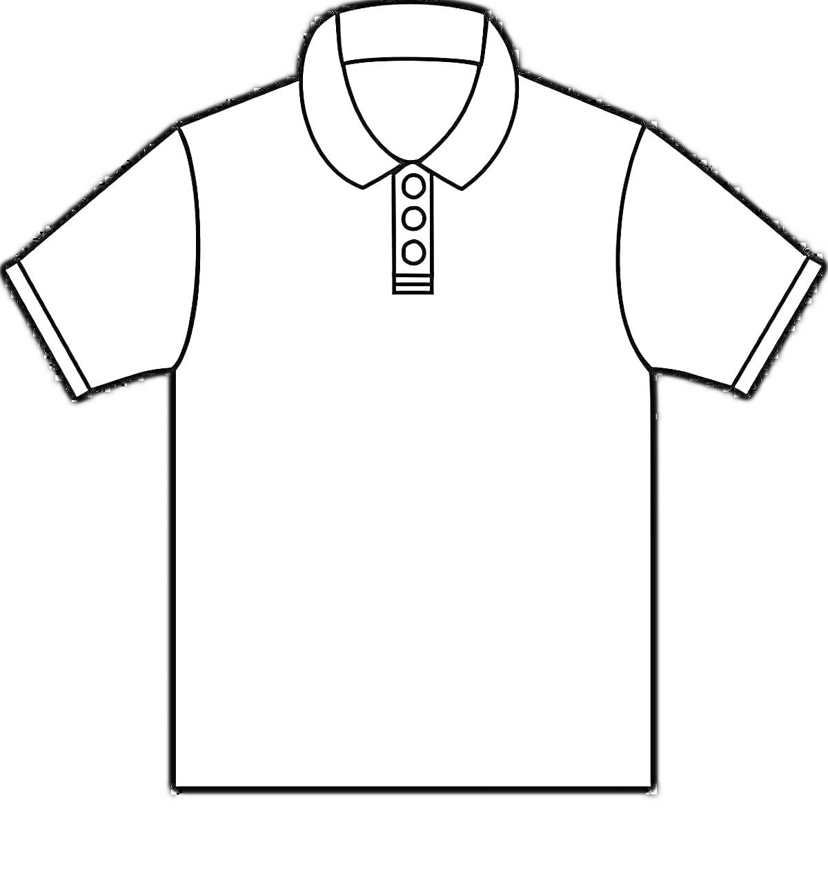 Раскраска Раскраска с рубашкой поло с короткими рукавами и тремя пуговицами.