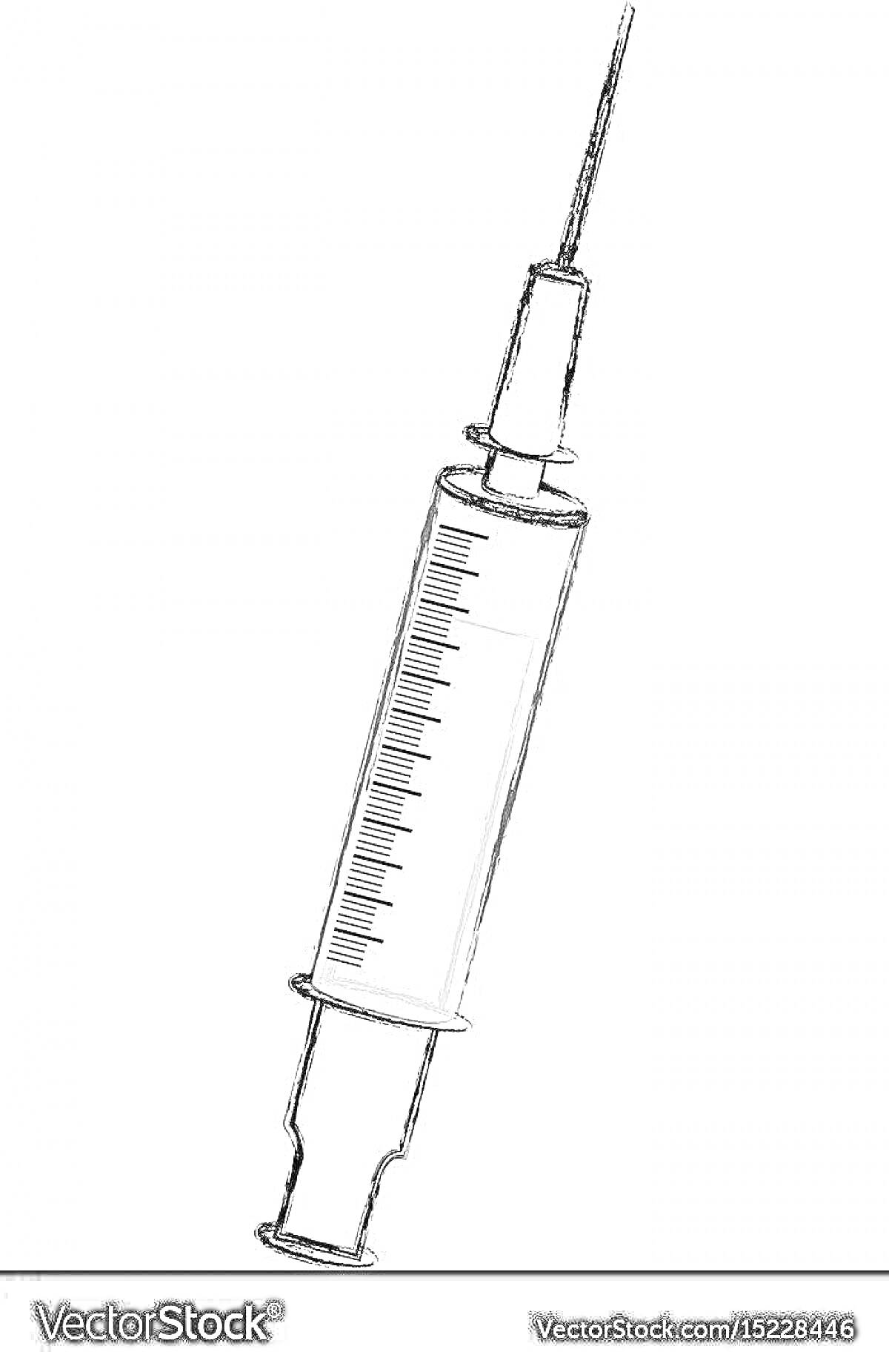 Раскраска Шприц с иглой