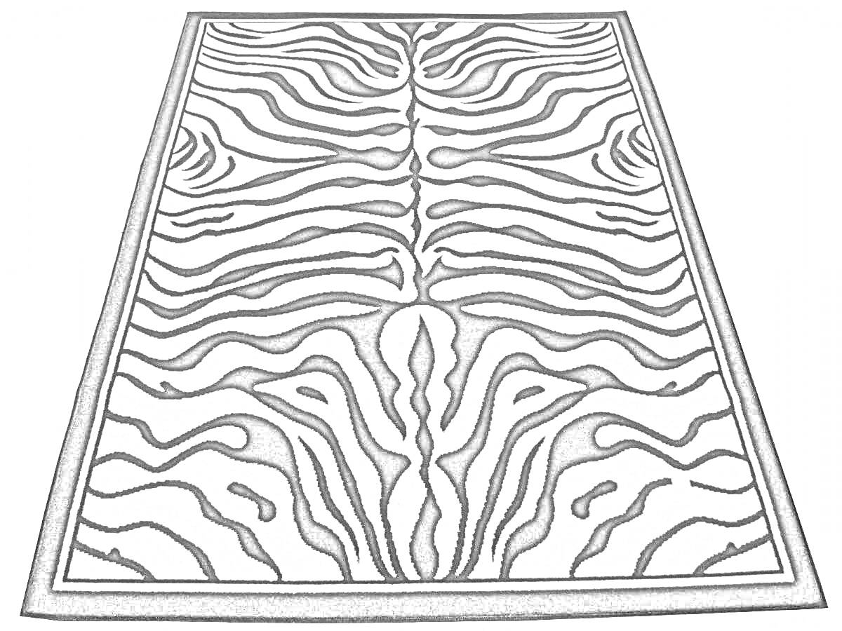 Раскраска коврик с черно-белым зебровым узором