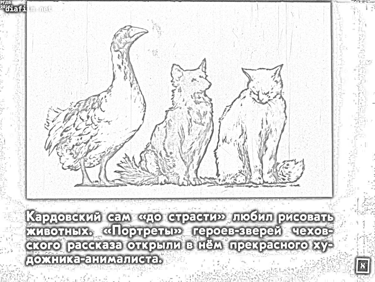 На раскраске изображено: Собака, Чехов, Каштанка, Животные, Иллюстрация