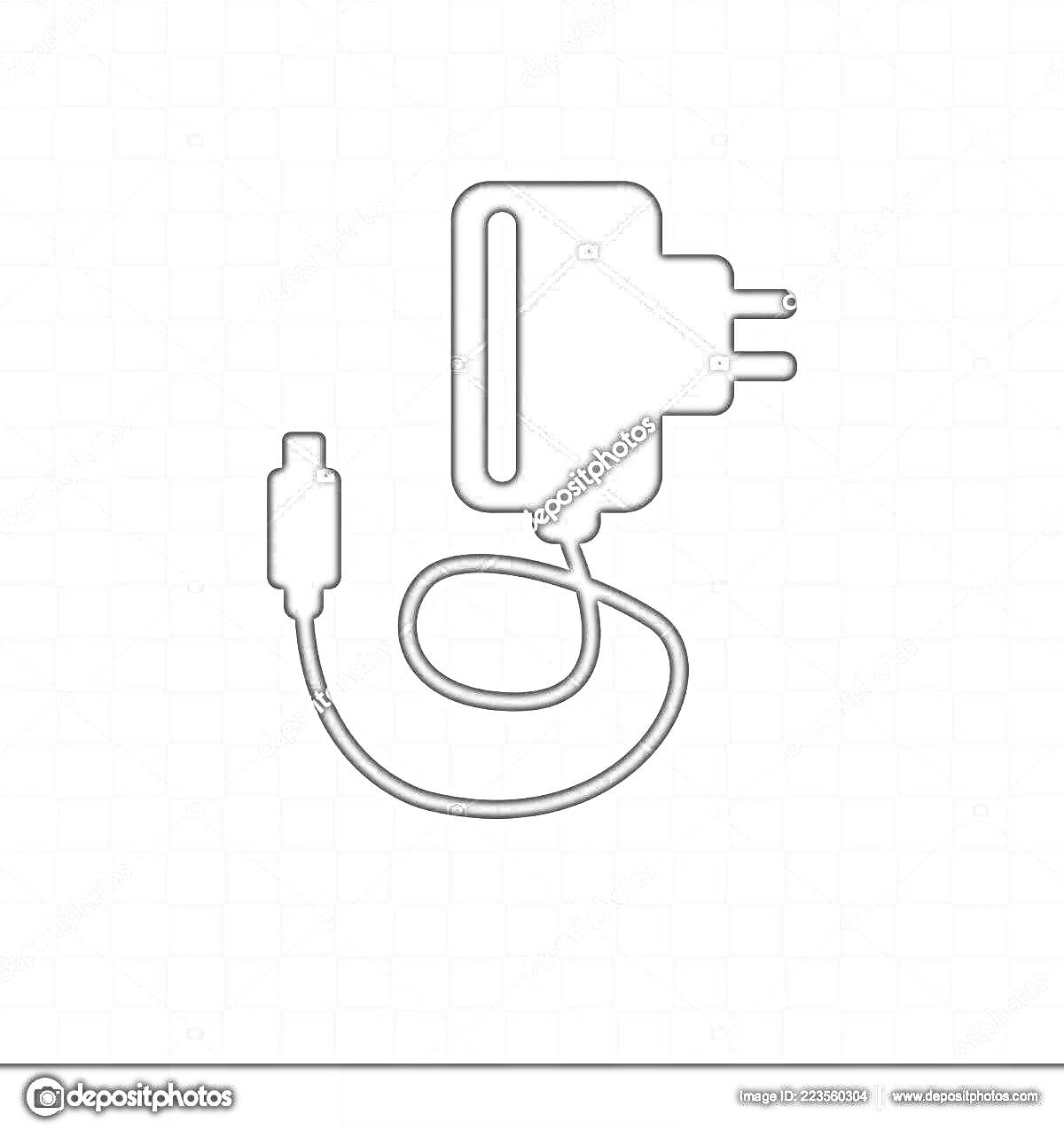 Раскраска Зарядное устройство с проводом и штекером