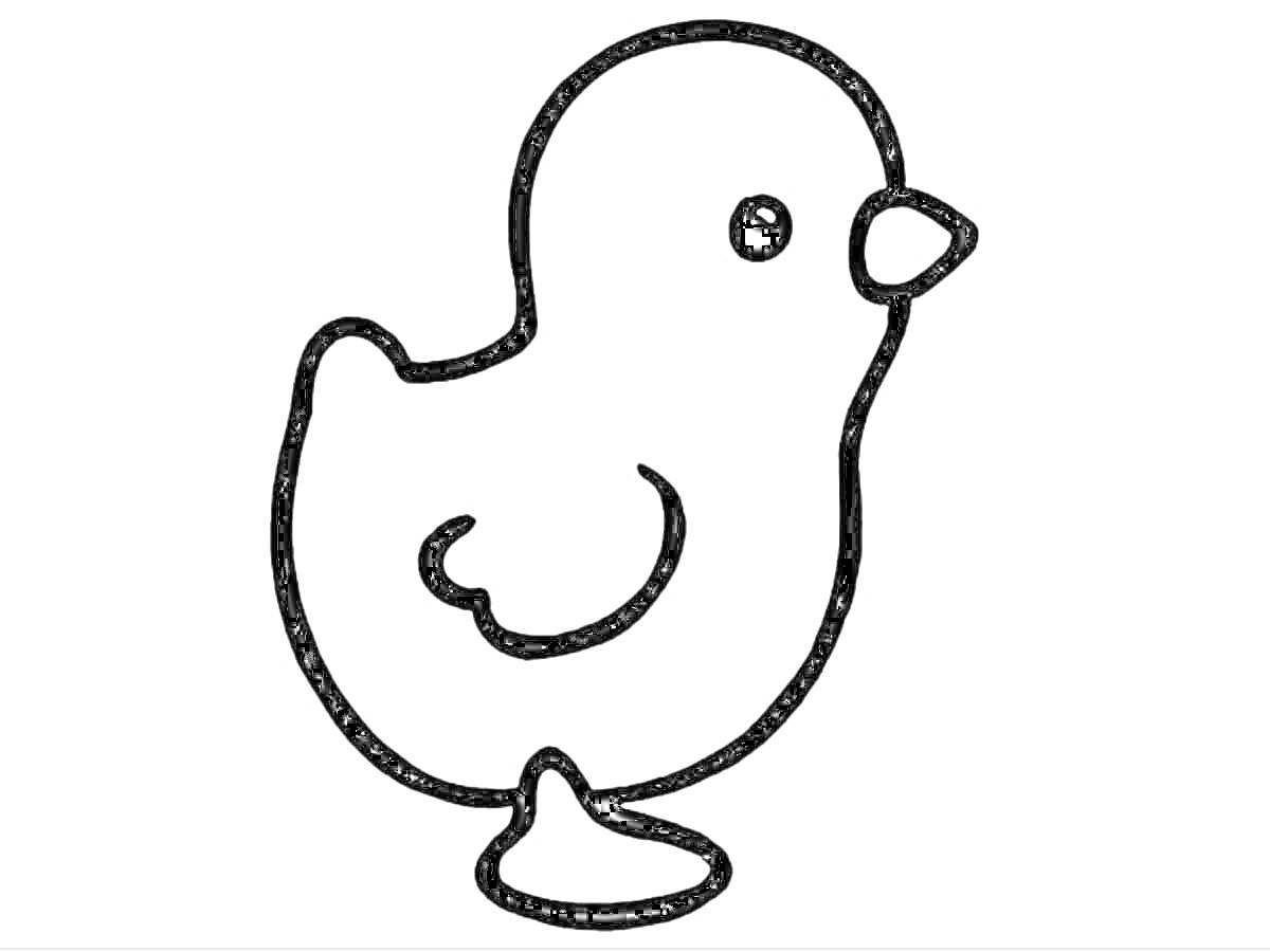 Раскраска Раскраска - контур цыпленка с клювом и глазом