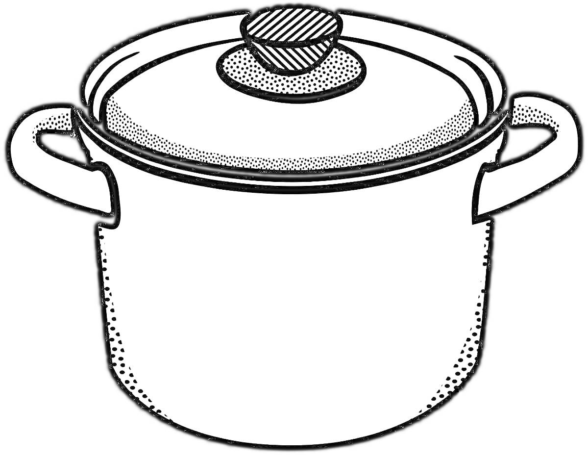 На раскраске изображено: Крышка, Посуда, Кухня, 3 года, 4 года, Для малышей