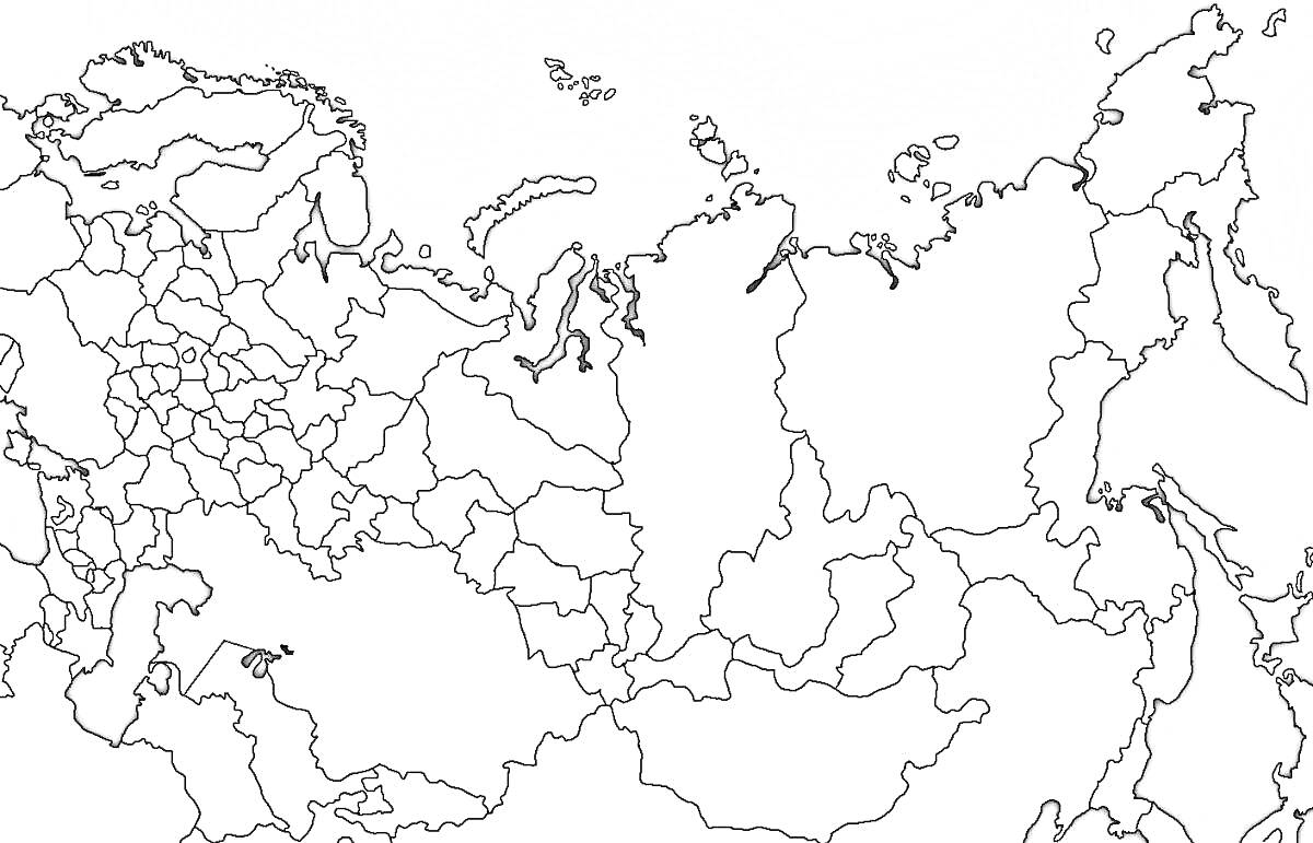 Раскраска Карта СССР с границами республик для раскраски