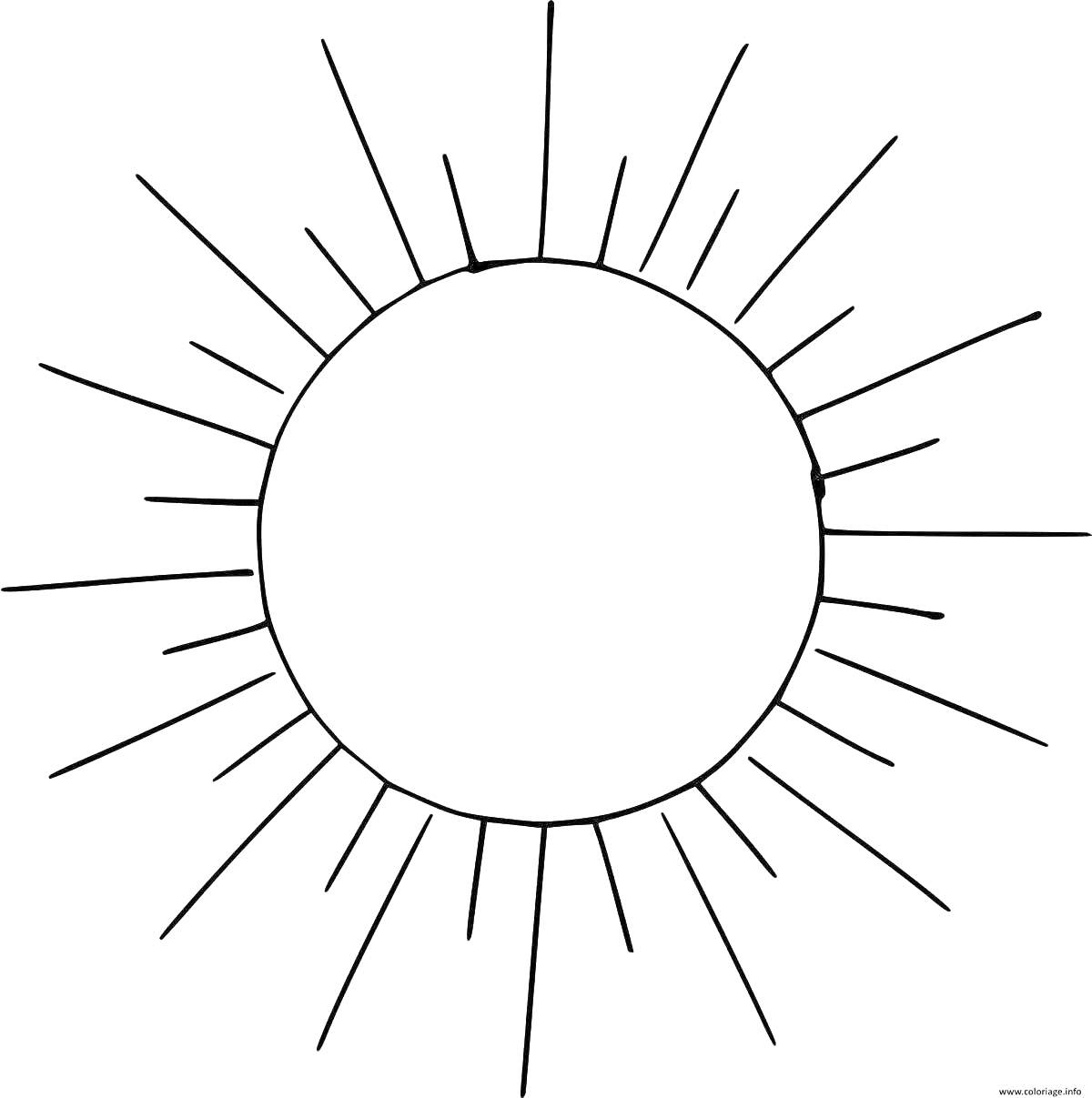 Раскраска Солнце с лучами