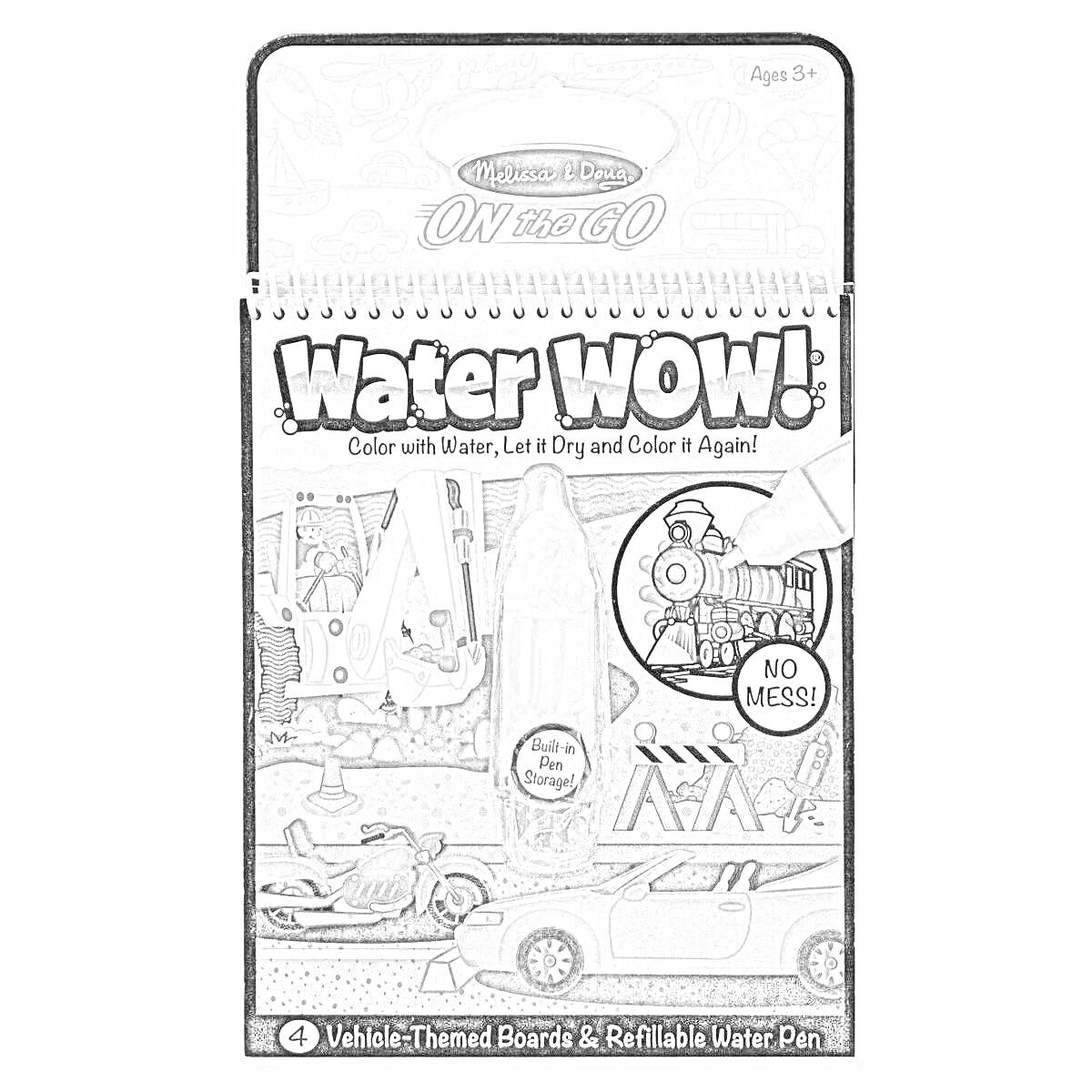 На раскраске изображено: Water Wow, Водный маркер, Транспорт, Берег