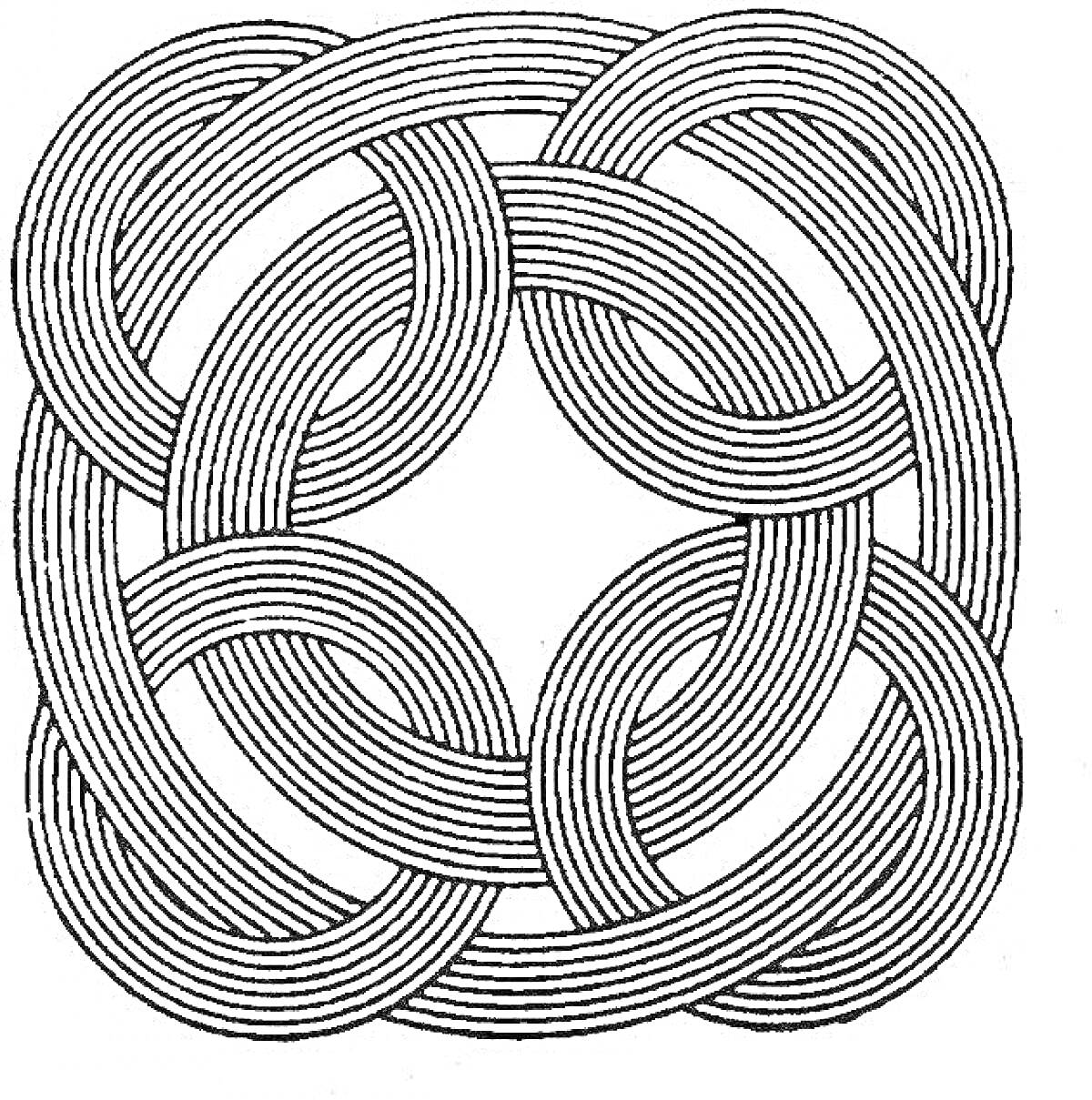 Раскраска Геометрическая раскраска с круговым узором