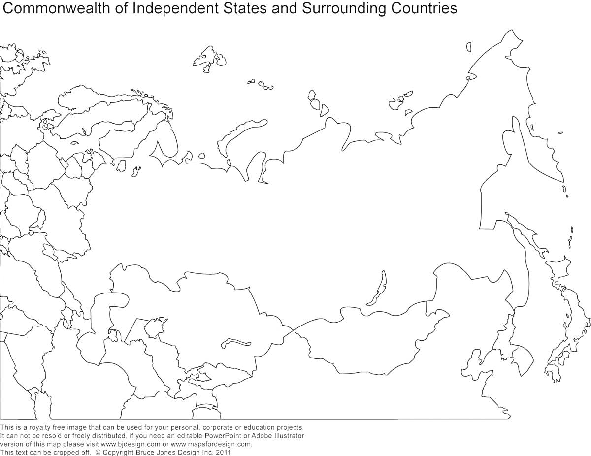 На раскраске изображено: Контурная карта, Россия, География