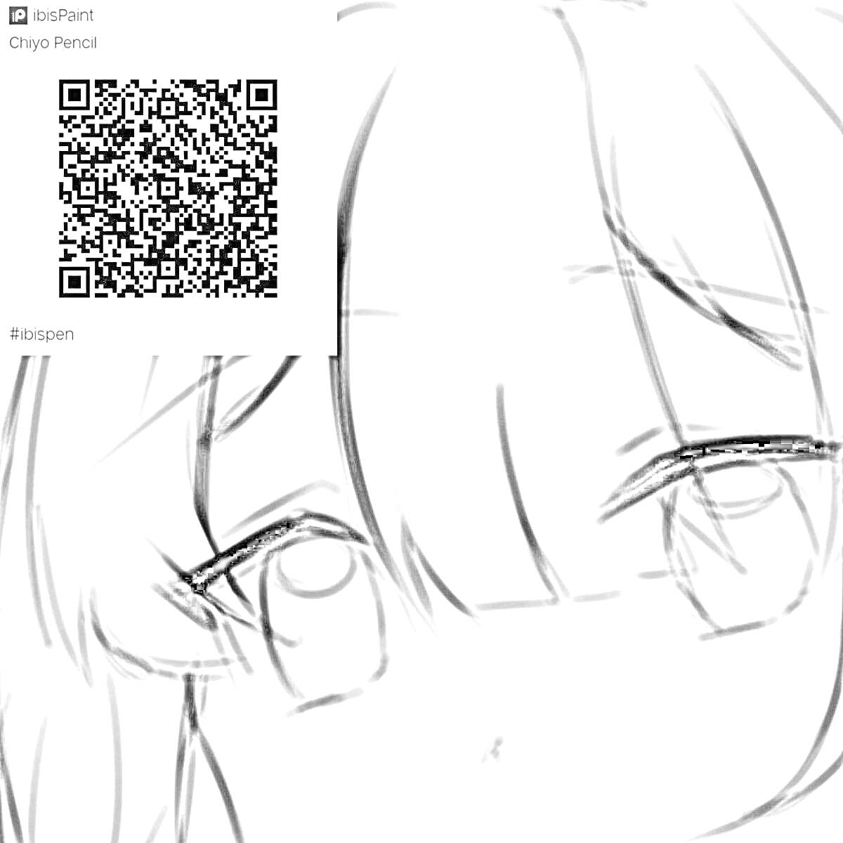 На раскраске изображено: Аниме, Ibispaint x, Лицо, QR-код