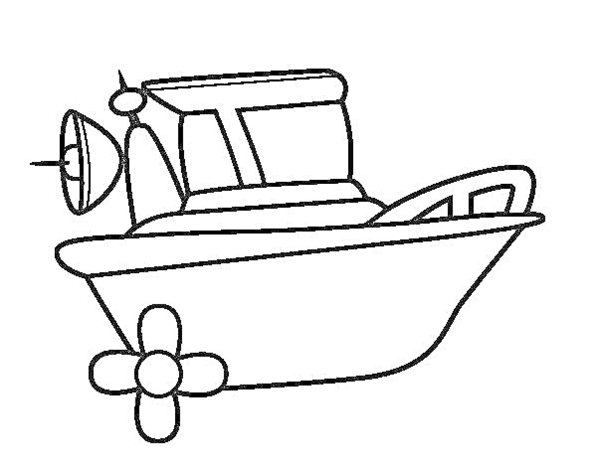 На раскраске изображено: Лодка, Рубка, Морской транспорт