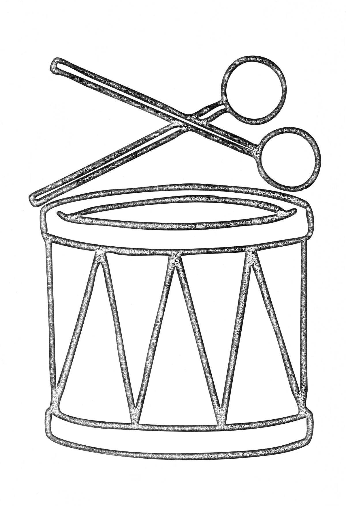 Раскраска Барабан с палочками