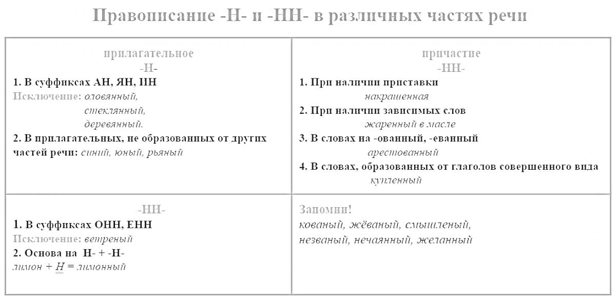 На раскраске изображено: Правописание, Прилагательные, Причастия, Русский язык, Орфография