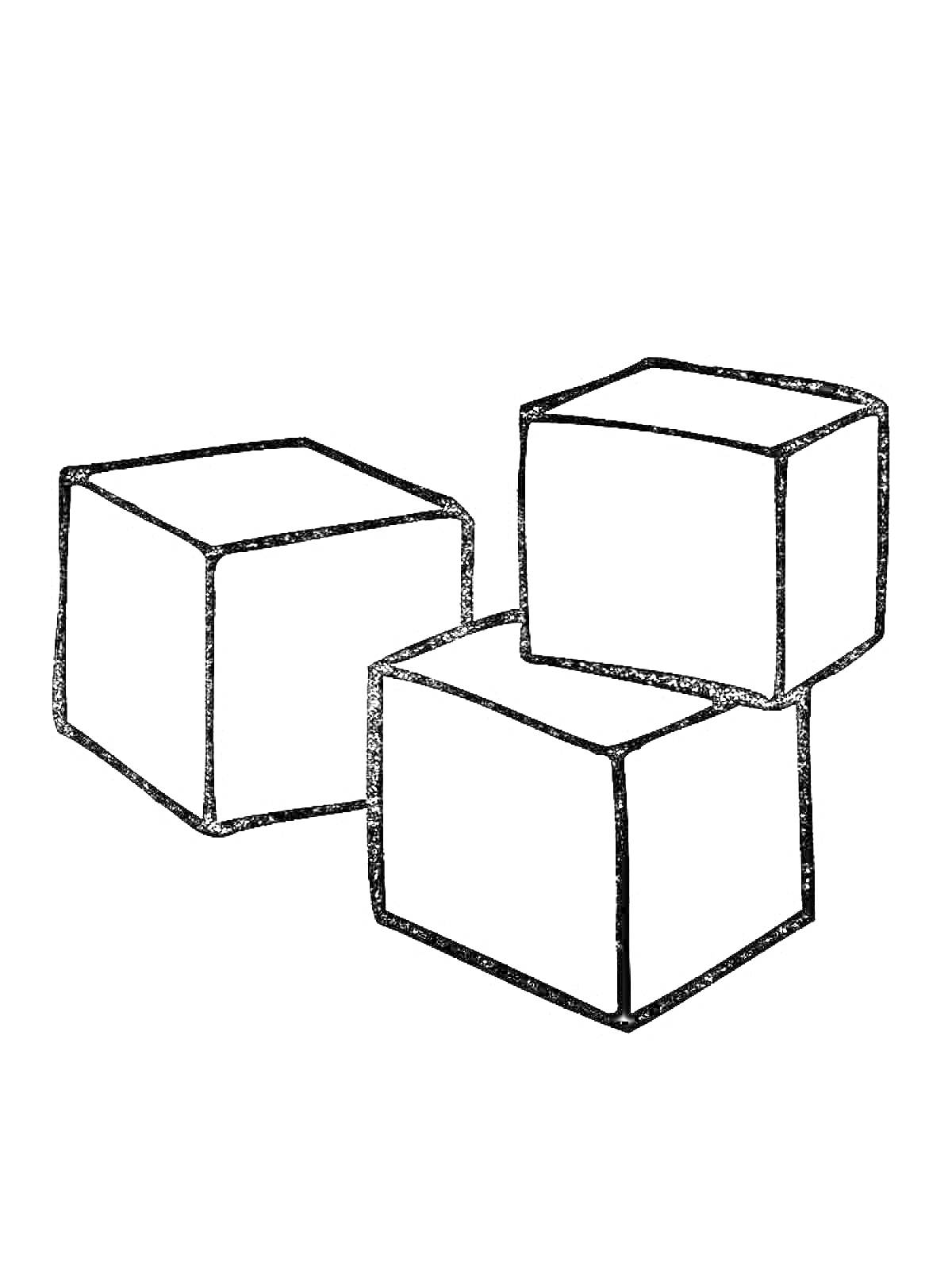 Раскраска Три кубика