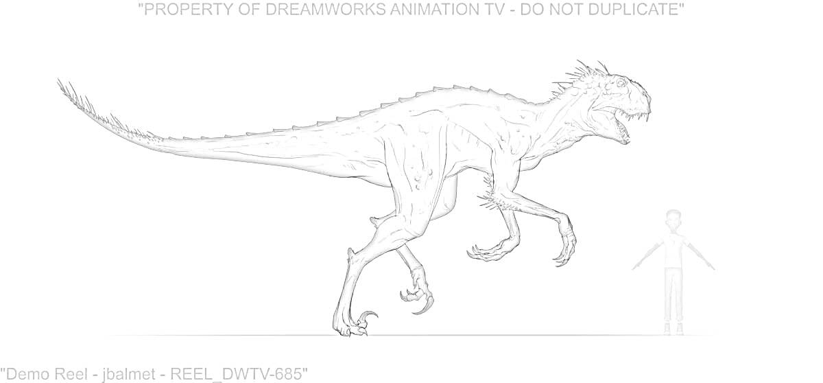 Раскраска Скорпиус рекс рядом с человеком
