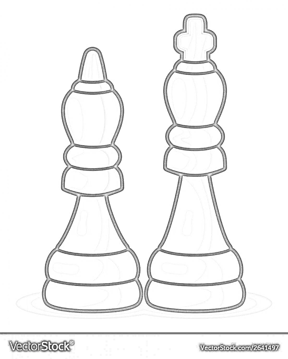 На раскраске изображено: Шахматные фигуры, Король, Ферзь, Шахматы