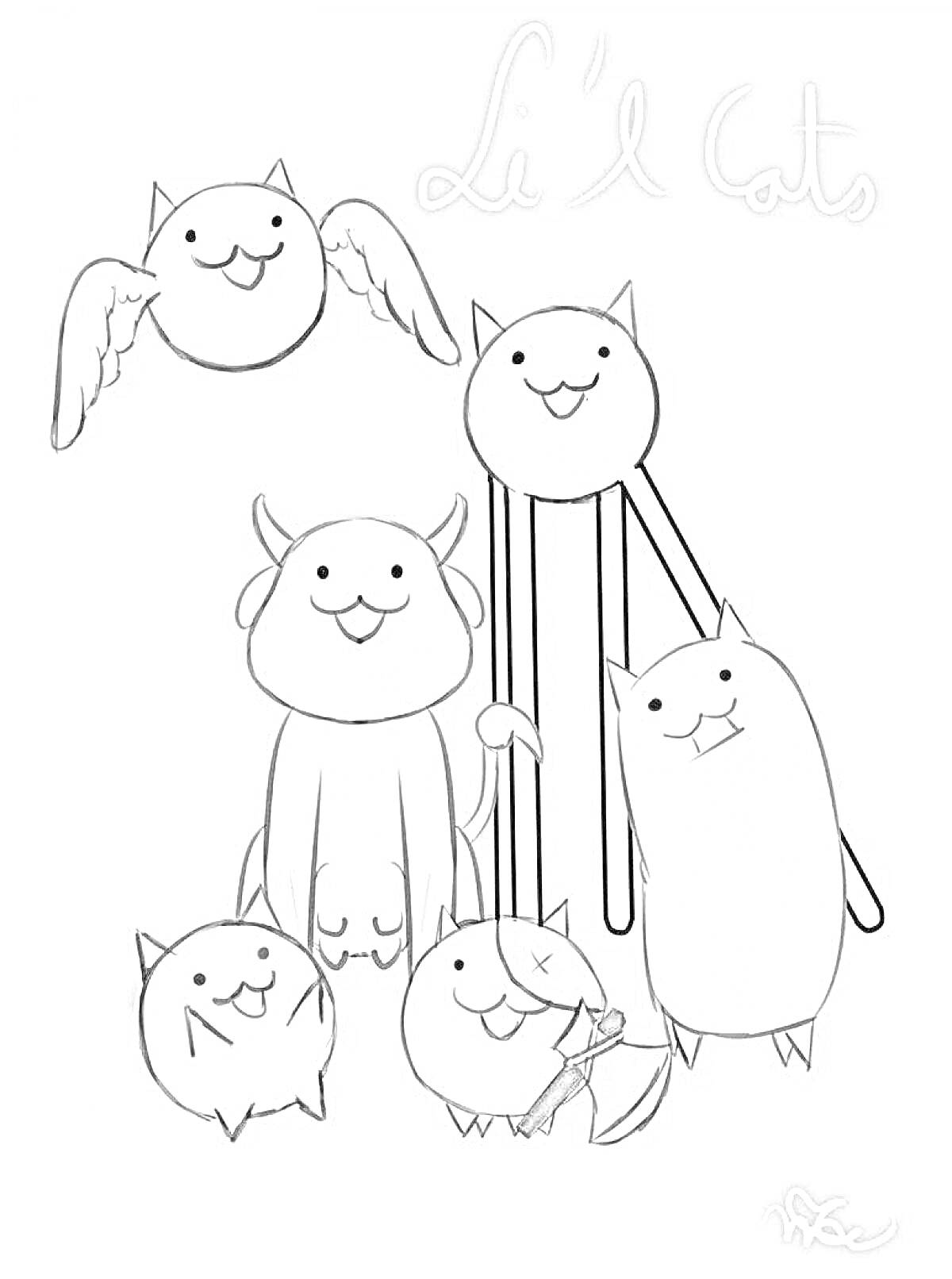 На раскраске изображено: Маленький кот, Сабля, Битва, Милые коты