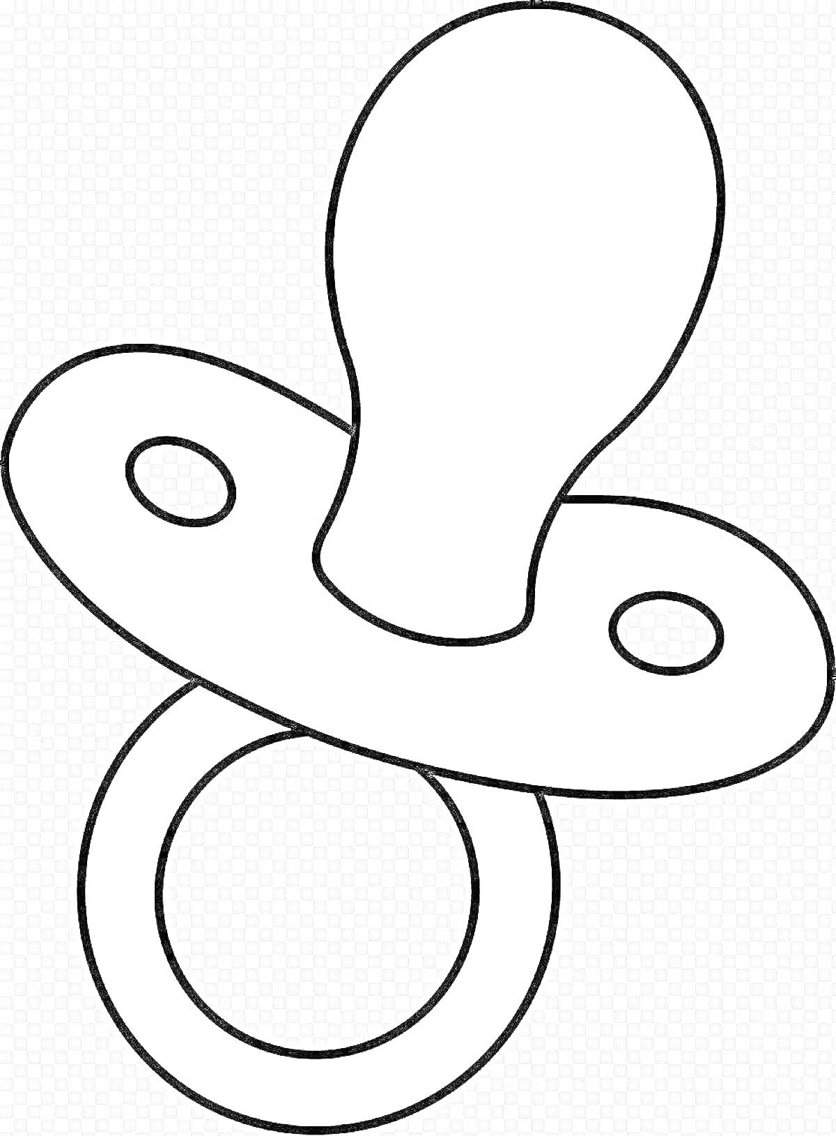 Раскраска Соска с колечком и двумя отверстиями для вентиляции