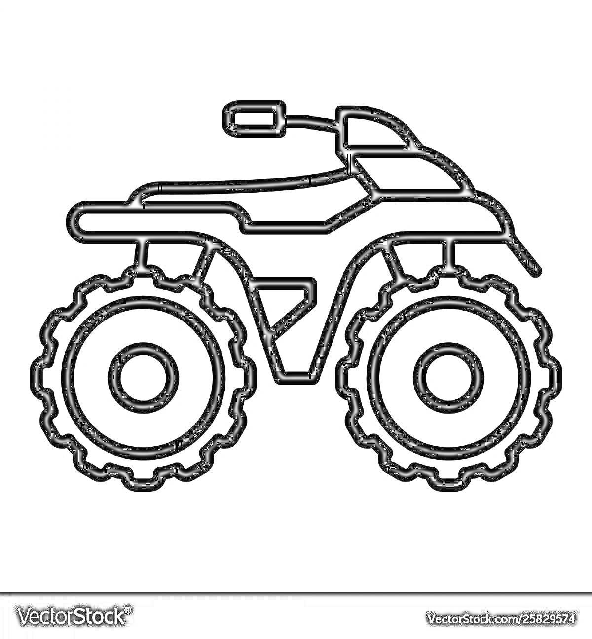 Раскраска Квадроцикл с крупными колесами