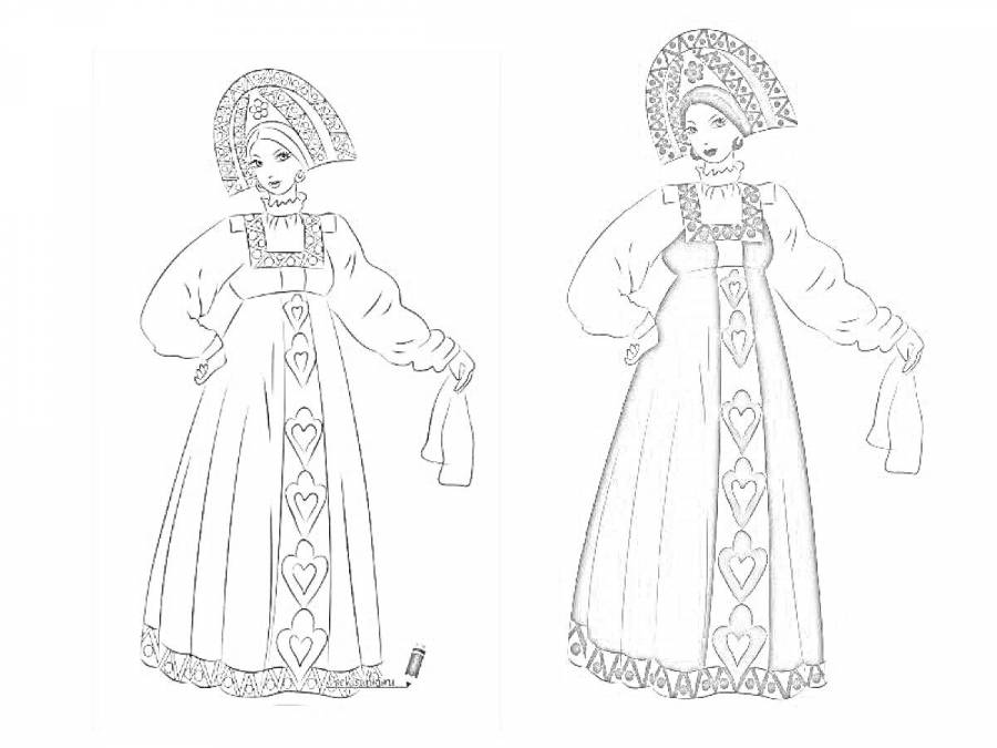 Русский национальный костюм рисунок