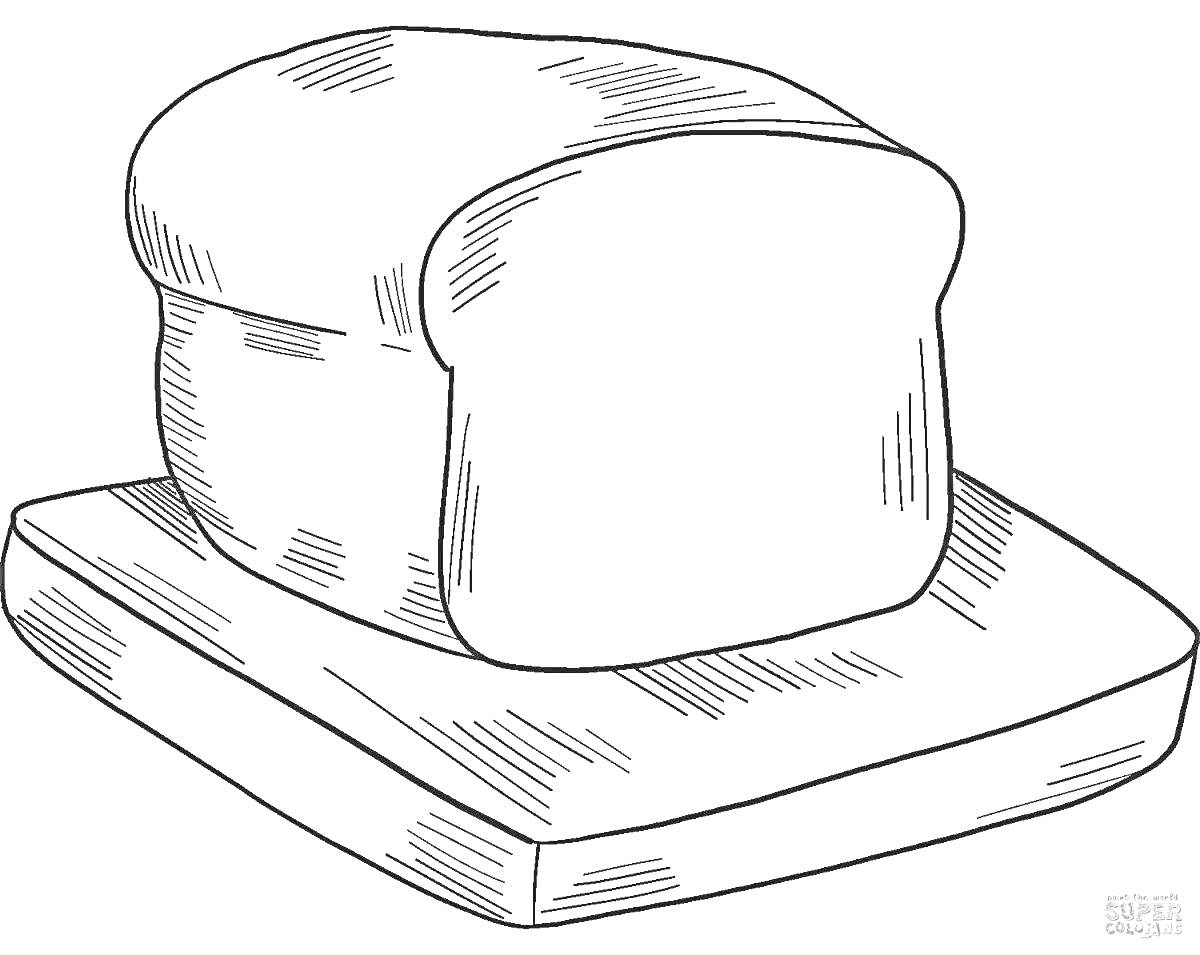 Раскраска ломоть хлеба на дощечке