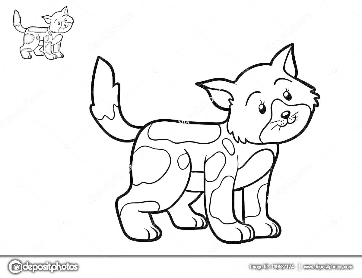 На раскраске изображено: Кот, Красный, Для детей