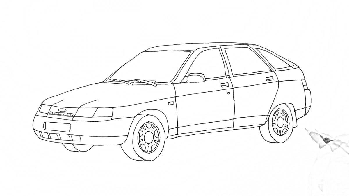 Контурное изображение автомобиля ВАЗ 2112