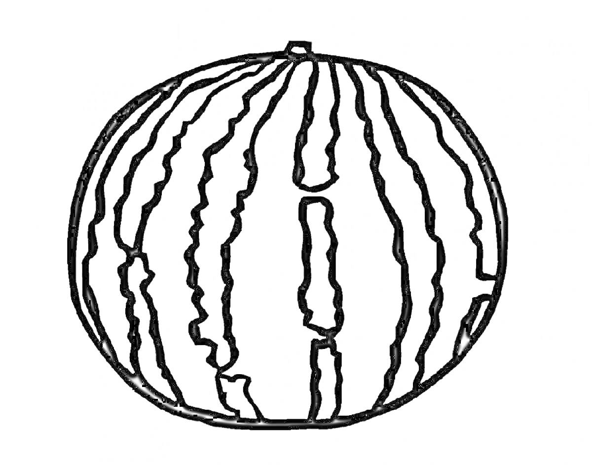 Раскраска Арбуз с полосками