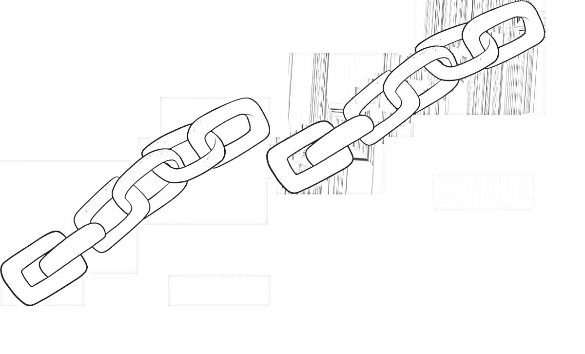 На раскраске изображено: Цепь, Звенья, Соединение, Металл