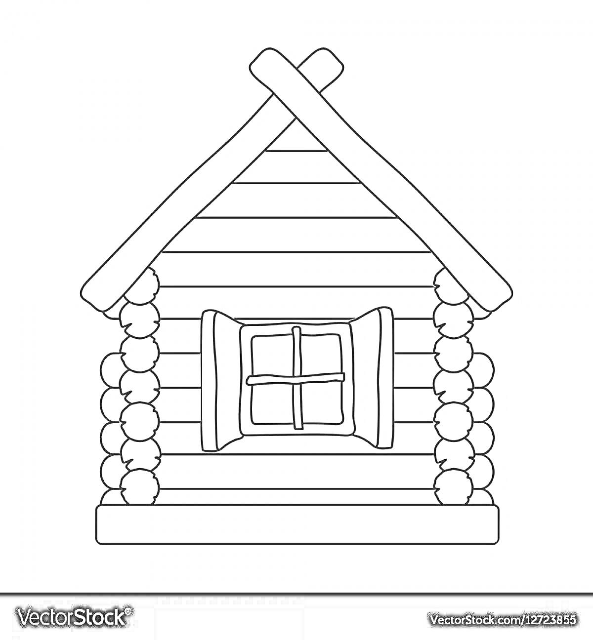 На раскраске изображено: Изба, Дом, Крыша