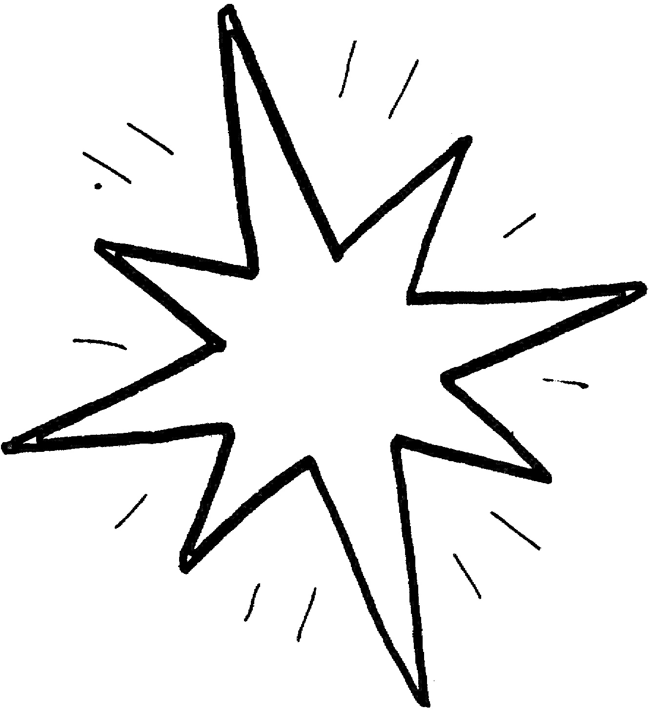 Раскраска Неровная звезда с короткими лучиками