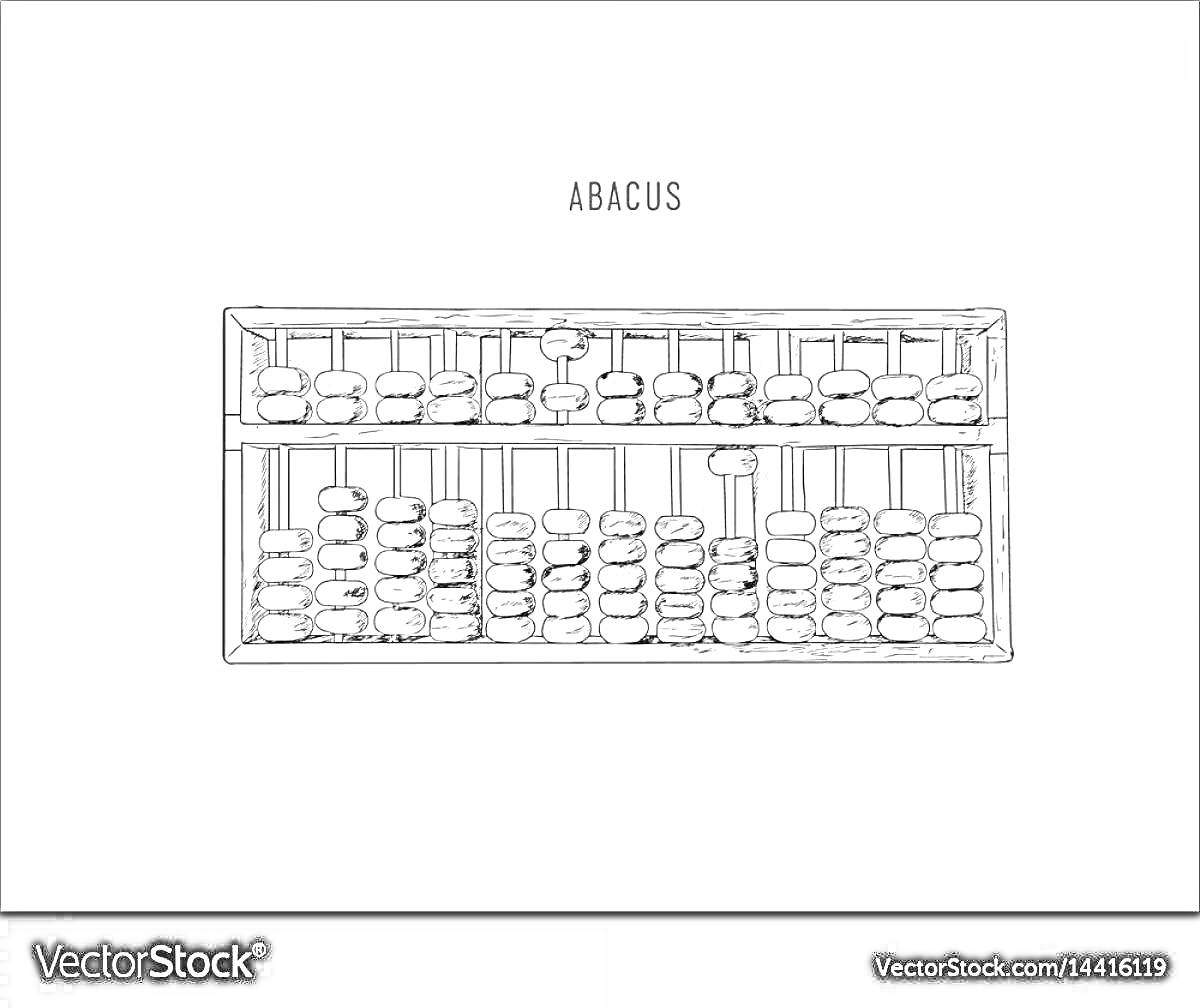 На раскраске изображено: Абакус