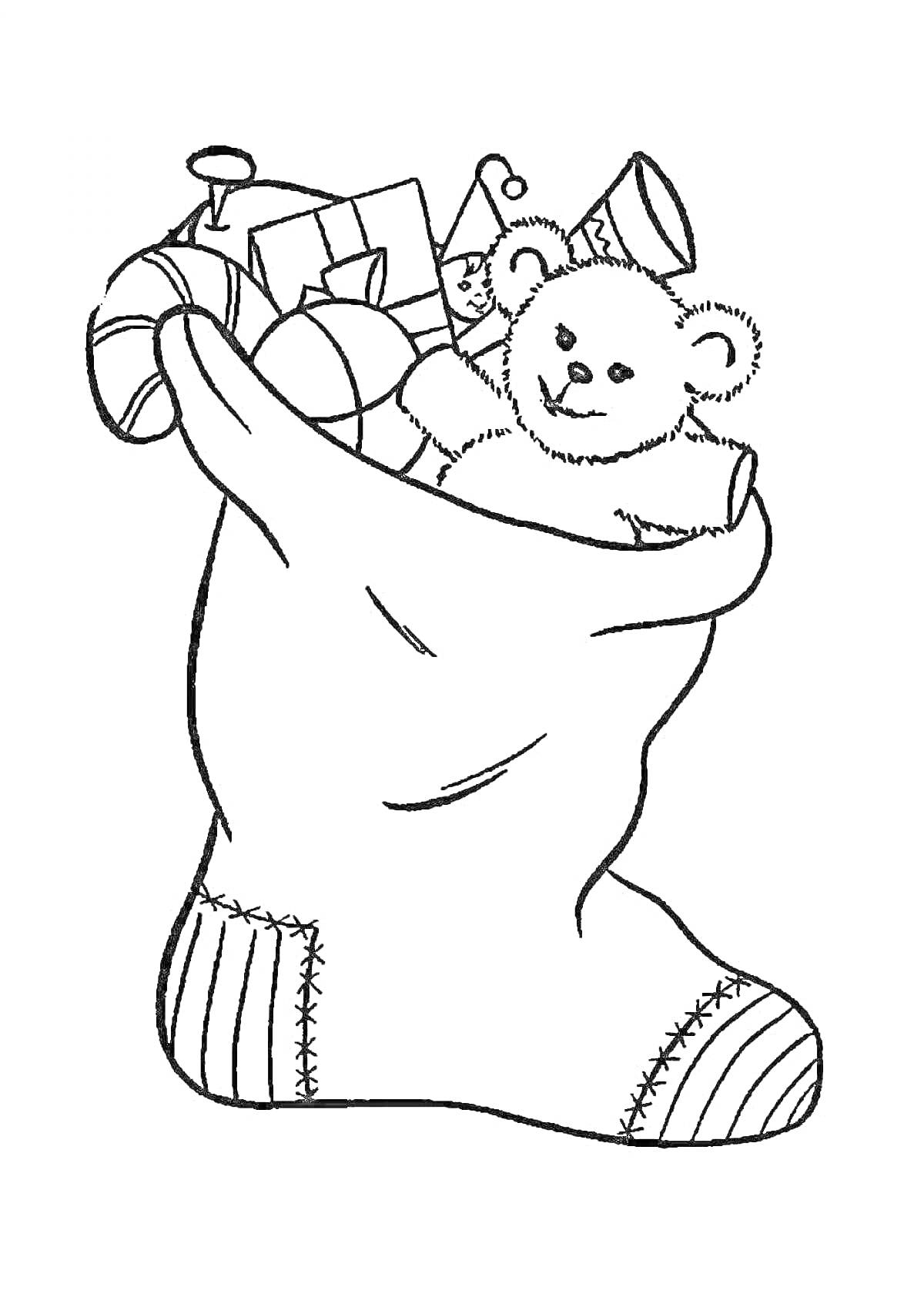 На раскраске изображено: Рождество, Подарки, Игрушки