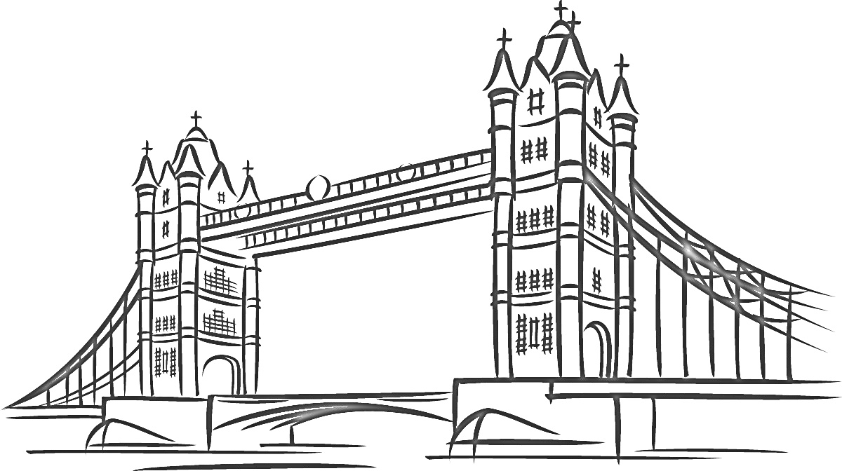 На раскраске изображено: Лондон, Великобритания, Архитектура, Достопримечательности, Башни