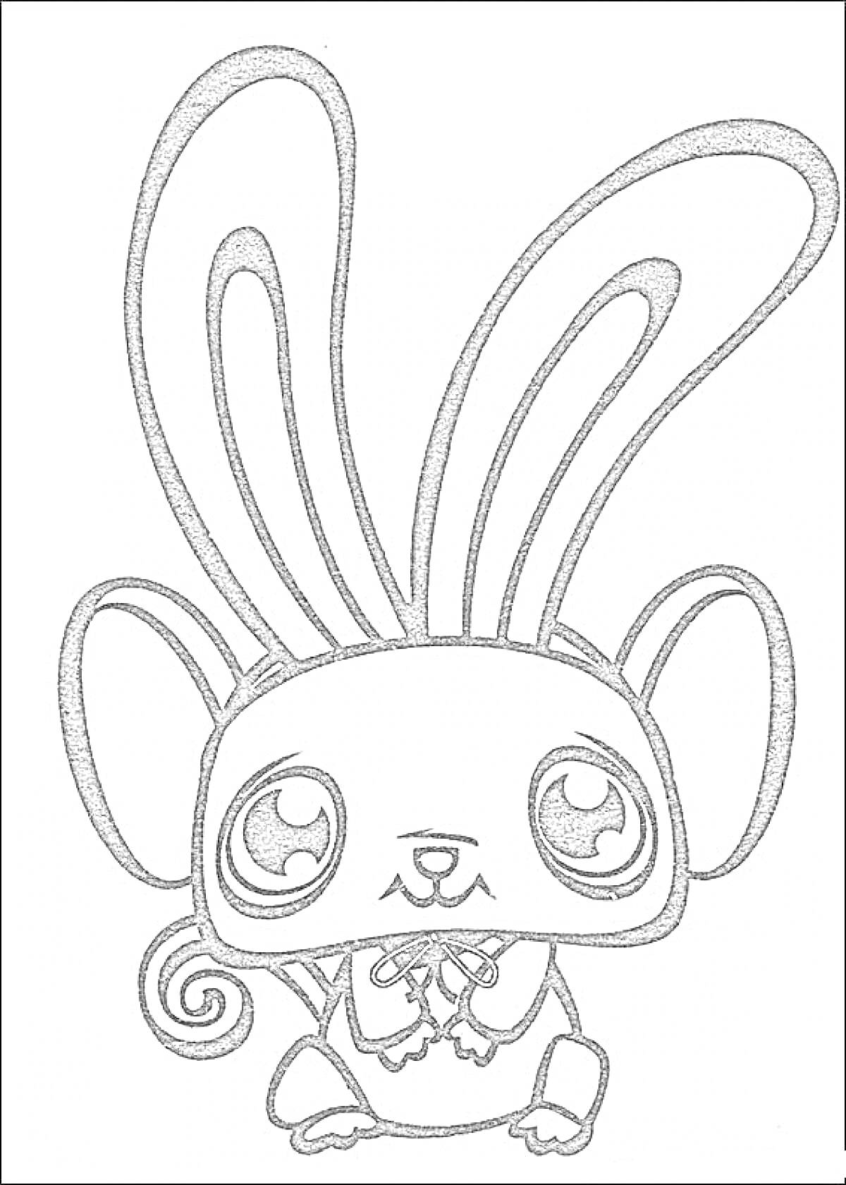 Раскраска Мышонок с бантиком и большими ушами из Литл Пет Шоп