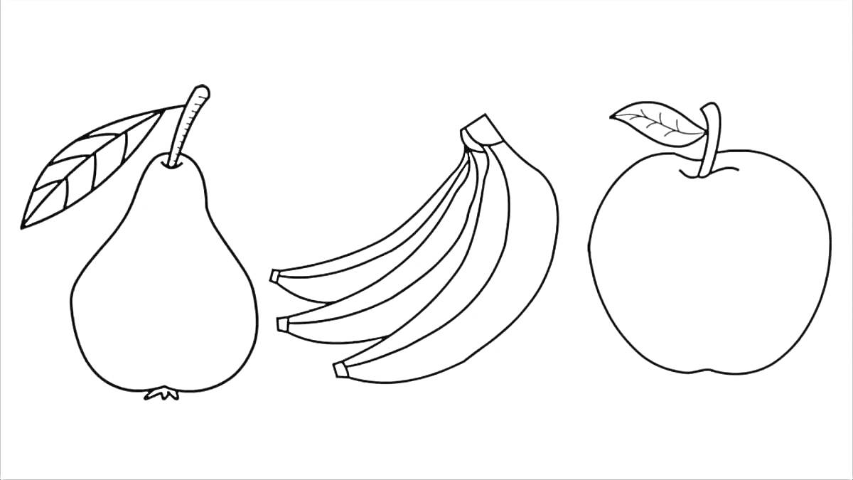 На раскраске изображено: Яблоко, Овощи и фрукты, 2-3 года