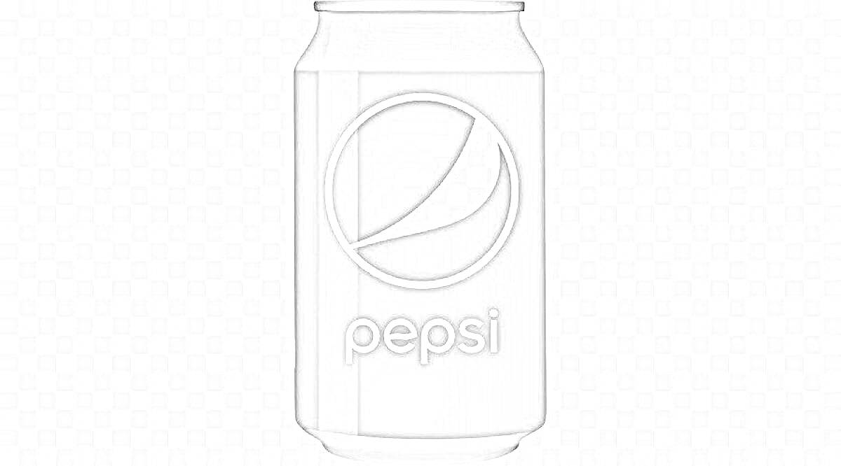 Раскраска банка газированного напитка Pepsi с логотипом