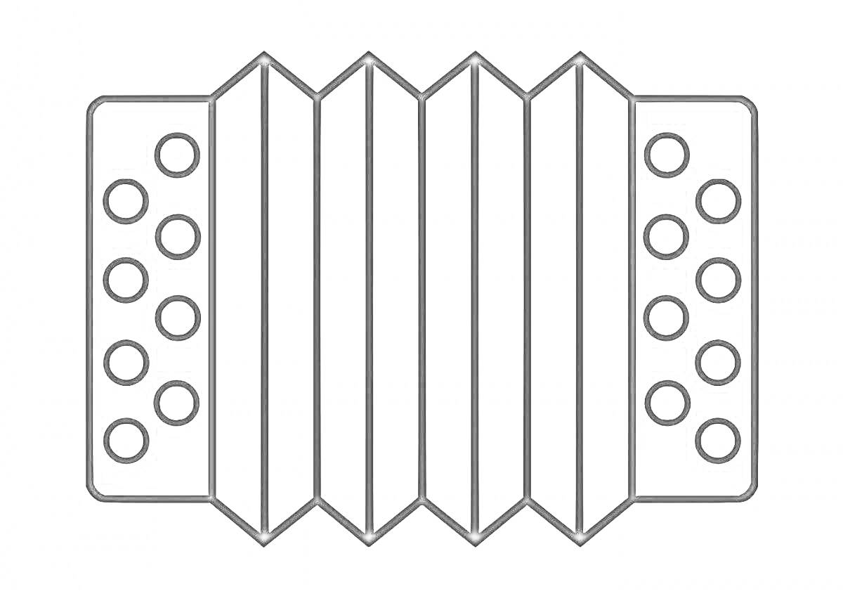 Раскраска Гармошка с кнопками