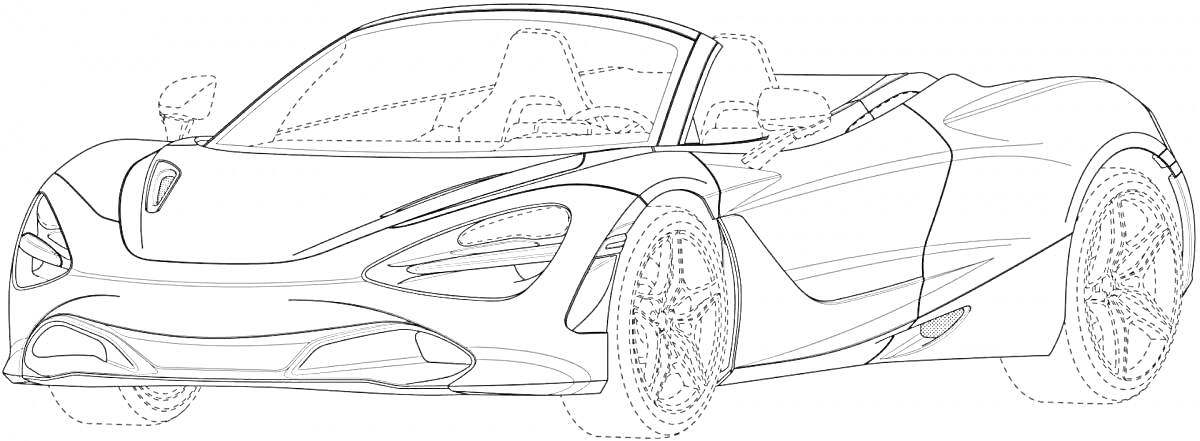 Раскраска Раскраска - спортивный автомобиль McLaren с элегантным дизайном