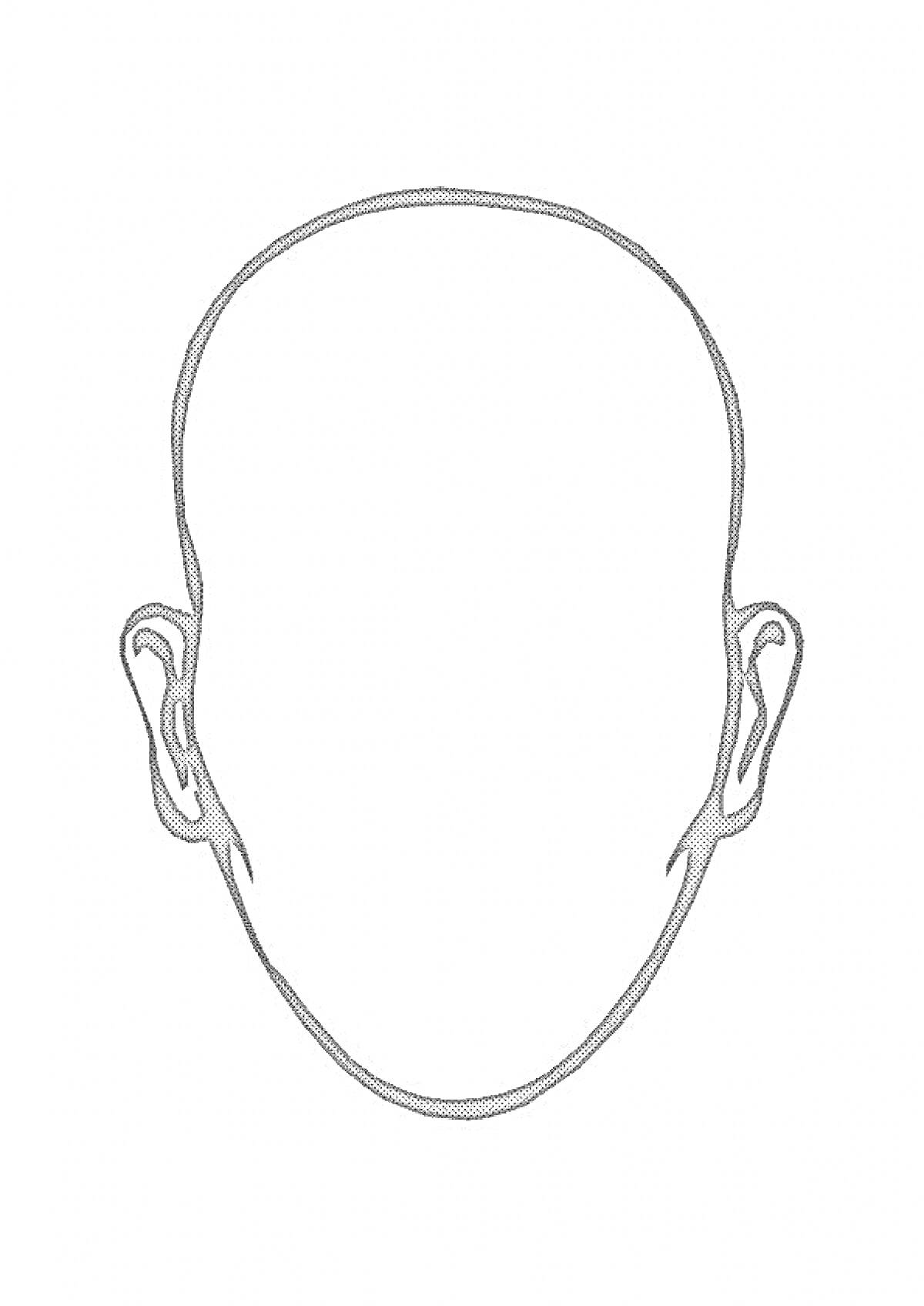 Раскраска Контур головы человека без черт лица