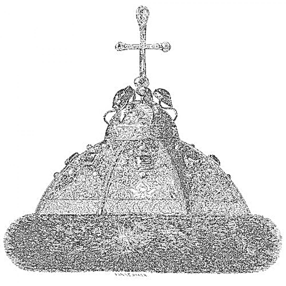 Шапка Мономаха с крестом и меховой оторочкой